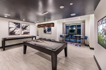 Billiards table in game room